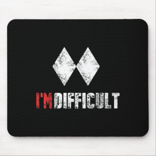 Difficult funny skiing snowboarding lover winter mouse pad