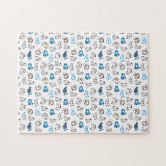 Difficult Kitty Cat Pattern | Classic Blue