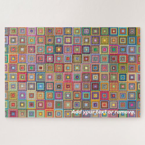 Difficult multicolor squares geometric pattern jigsaw puzzle