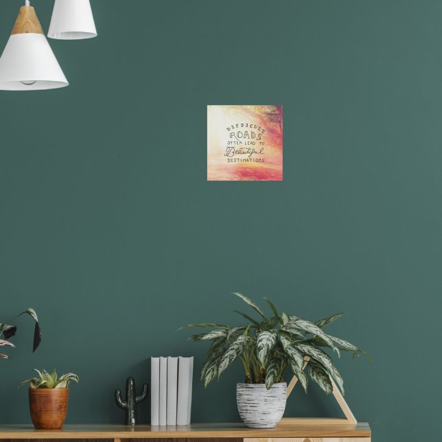 Targhetta Metallo Ispirazionale 'Difficile Strade Spesso Lead To Beautiful Destinations' - Cartello Decorativo 20x15 Cm Con Finitura Lucida E Filo Per Appendere