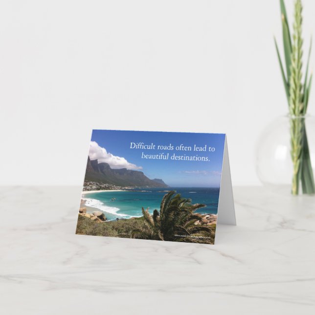 Difficult roads inspirational card (Front)