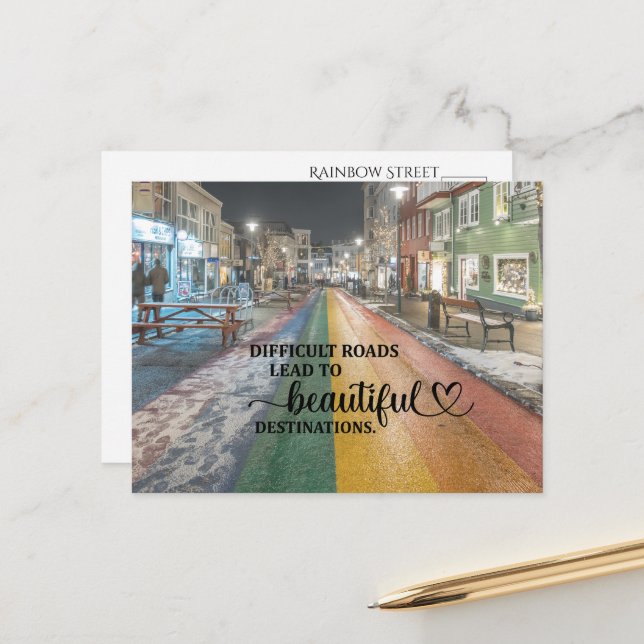 Difficult Roads Lead to Beautiful Destinations Postcard (Front/Back In Situ)