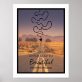 An Inspirational Quote, DIFFICULT ROADS OFTEN LEAD TO BEAUTIFUL DESTINATIONS, In White Text Overlays Park Path Inspirational Image393551885