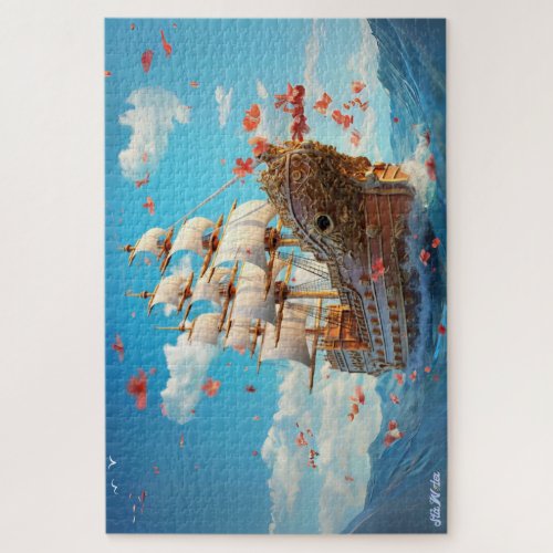 difficult ship sunset blue sky puzzle