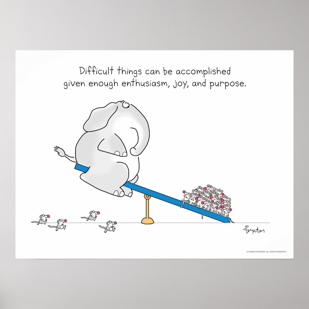DIFFICULT THINGS by Sandra Boynton Poster Zazzle