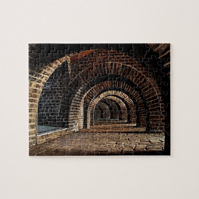 Difficult Tunnels, Arches, Red Brick Jigsaw Puzzle (Horizontal)