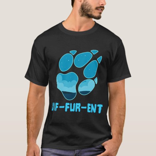 Diffurent Paw Print Furry Fursona T_Shirt