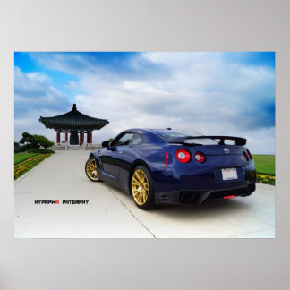 "Diffuse" Nissan GT-R R35 Feeling Dodger Blue Poster
