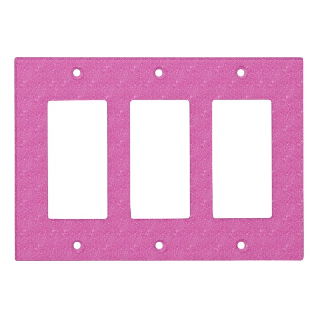 Diffuse Pink Triple Rocker Light Switch Cover (Front)