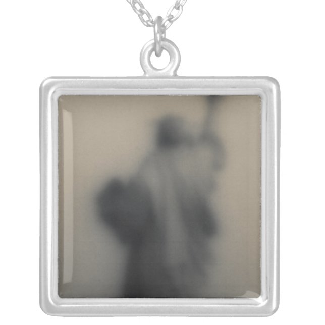 Diffused image of the Statue of Liberty Silver Plated Necklace (Front)