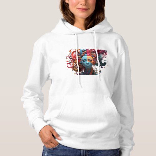 Diffusion XL _ A Fusion of Different Elements girl Hoodie