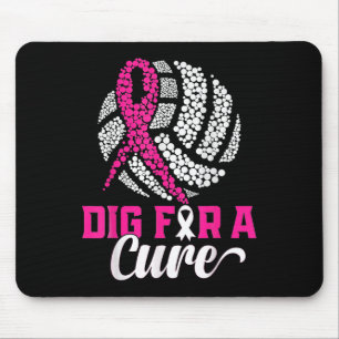 Dig For A Cure Breast Cancer Awareness Volleyball Mouse Pad