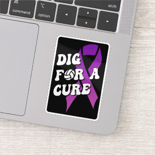 Dig For A Cure, Breast Cancer Awareness Volleyball Sticker