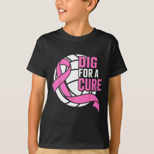 Dig For A Cure Breast Cancer Awareness Volleyball  T-Shirt