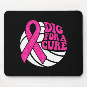 Dig For Nk Ribbon Volleyball Breast Cancer Awarene Mouse Pad
