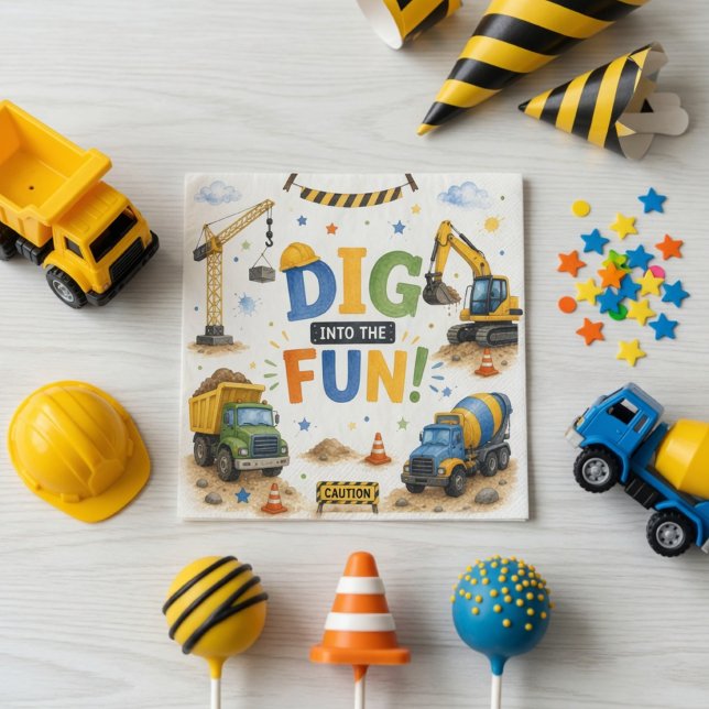 Dig Into The Fun Construction Birthday  Napkins (Creator Uploaded)
