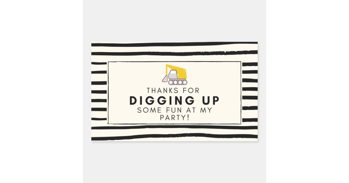 DIG IT! Party Favor Sticker Zazzle