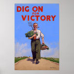 Dig On For Victory Vintage Poster at Zazzle