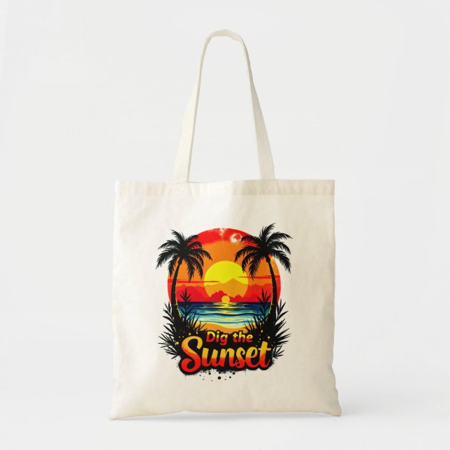 Dig the Sunset Volleyball tee – Perfect for fans Tote Bag (Front)