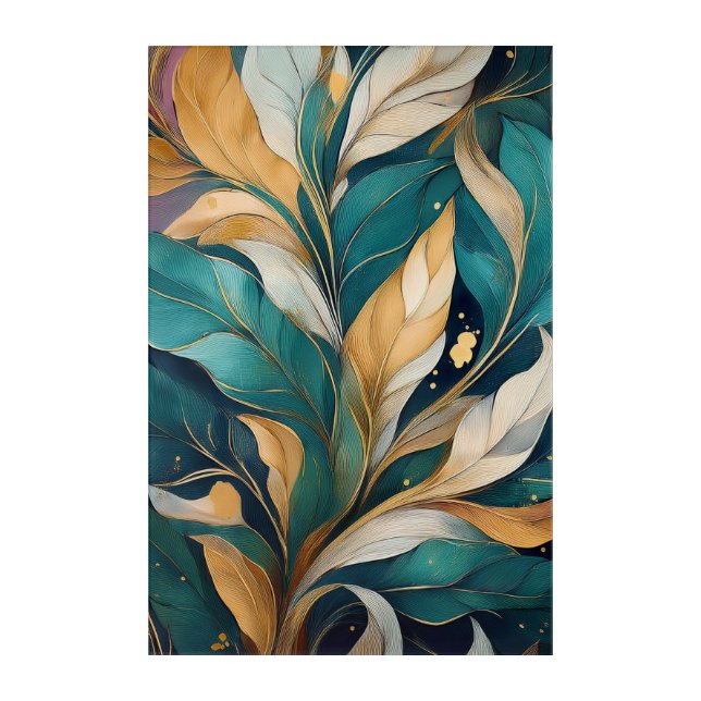 DigAI Flamingo Leaf 1 Acrylic Print (Front)