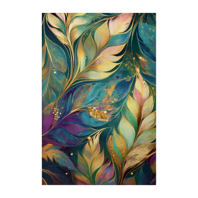 DigAI Flamingo Leaf 2 Acrylic Print (Front)