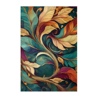 DigAI Flamingo Leaf 3 Acrylic Print