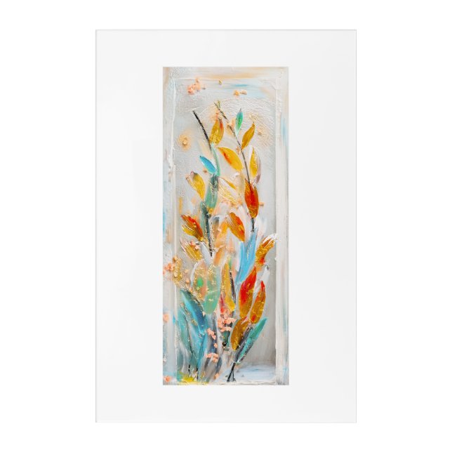 DigAI Floral: Whispers of Marigold Acrylic Print (Front)
