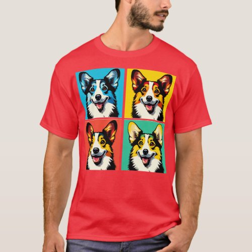 digan Welsh Corgis Art Dog Lovers T_Shirt