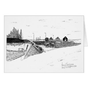 Digby Nova Scotia, Canada Fishing Boats, Pen & Ink