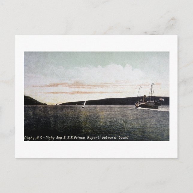 Digby Nova Scotia, Digby Gap - S.S. Prince Rupert Postcard (Front)
