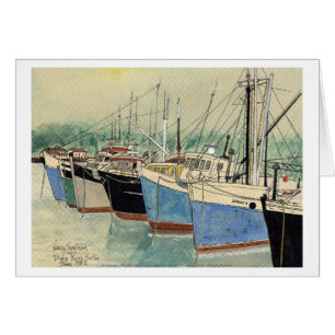 Digby, Nova Scotia, Fishing Boats, Watercolor