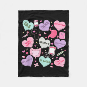 Digestive Divas Gastroenterology Nurse Valentine E Fleece Blanket
