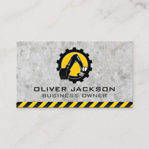 Digger Bulldozer Arm   Construction Business Card