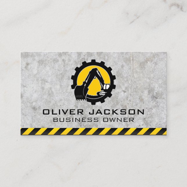Digger Bulldozer Arm | Construction Business Card (Front)