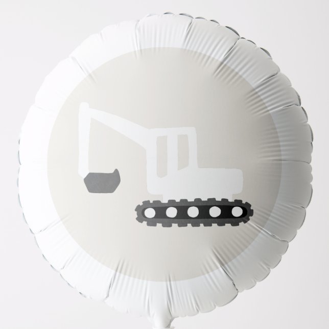 Digger Construction Birthday Party Minimal Balloon (Front)