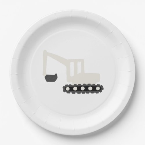 Digger Construction Birthday Party Minimal Plate