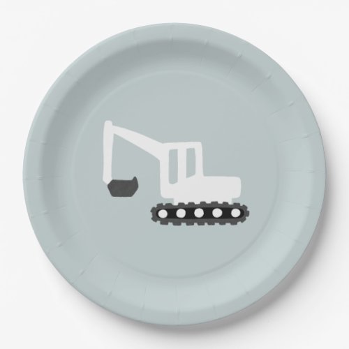 Digger Construction Birthday Party Minimal Plate