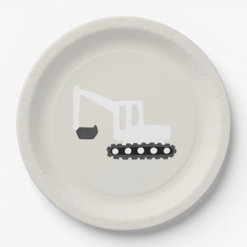 Digger Construction Birthday Party Minimal Plate