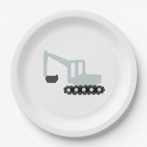 Digger Construction Birthday Party Minimal Plate