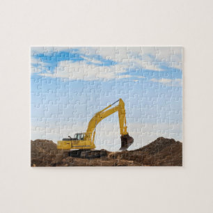 Digger Excavator Landscape Jigsaw Puzzle