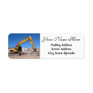 Digger Excavator Return Address Label