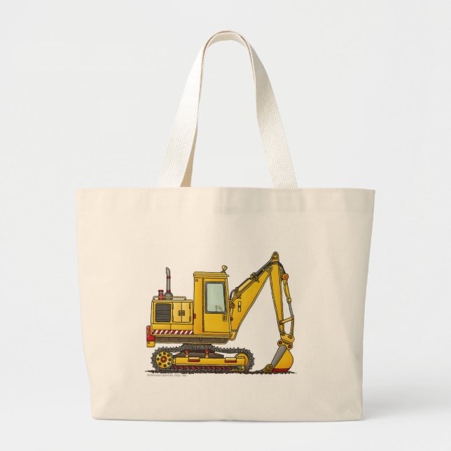 Digger Shovel Construction Bags/Totes Large Tote Bag (Front)