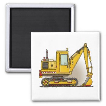 Digger Shovel Square Magnet by justconstruction at Zazzle