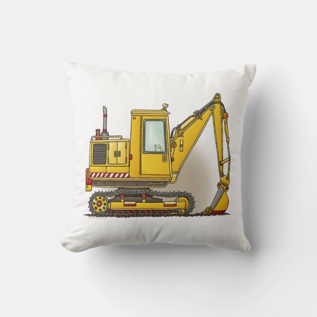 Digger Shovel Throw Pillow (Front)
