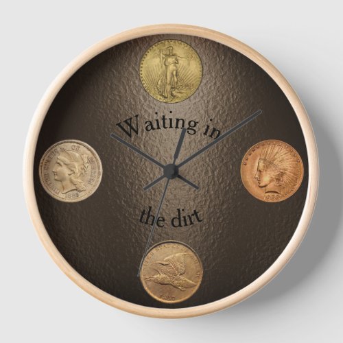 Diggers Metal Detecting Dreams of Coins Clock