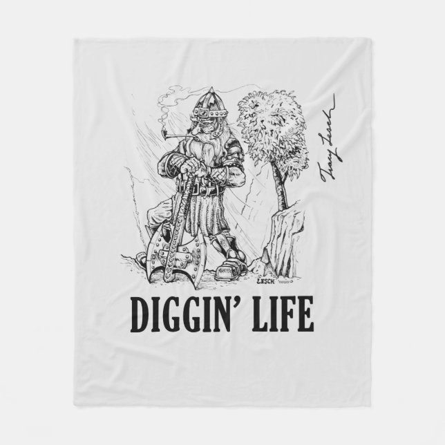 Diggin' Life Fleece Blanket (Front)