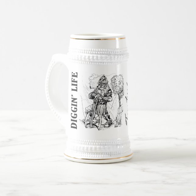 "Diggin' Life" Gamers Beer Stein (Front Left)