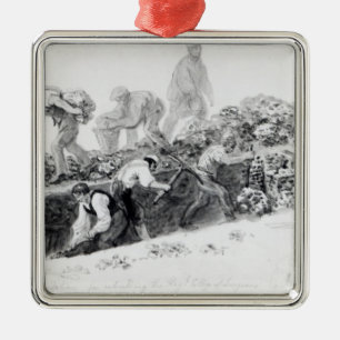 Digging a hole for the foundations metal ornament