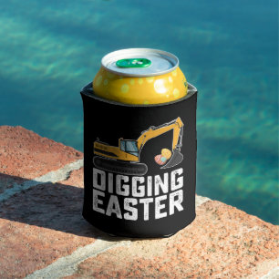 Digging Easter Excavator Egg Hunt Funny Can Cooler