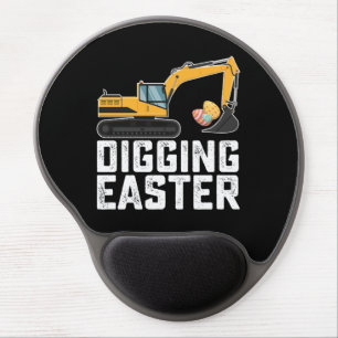 Digging Easter Excavator Egg Hunt Funny Gel Mouse Pad